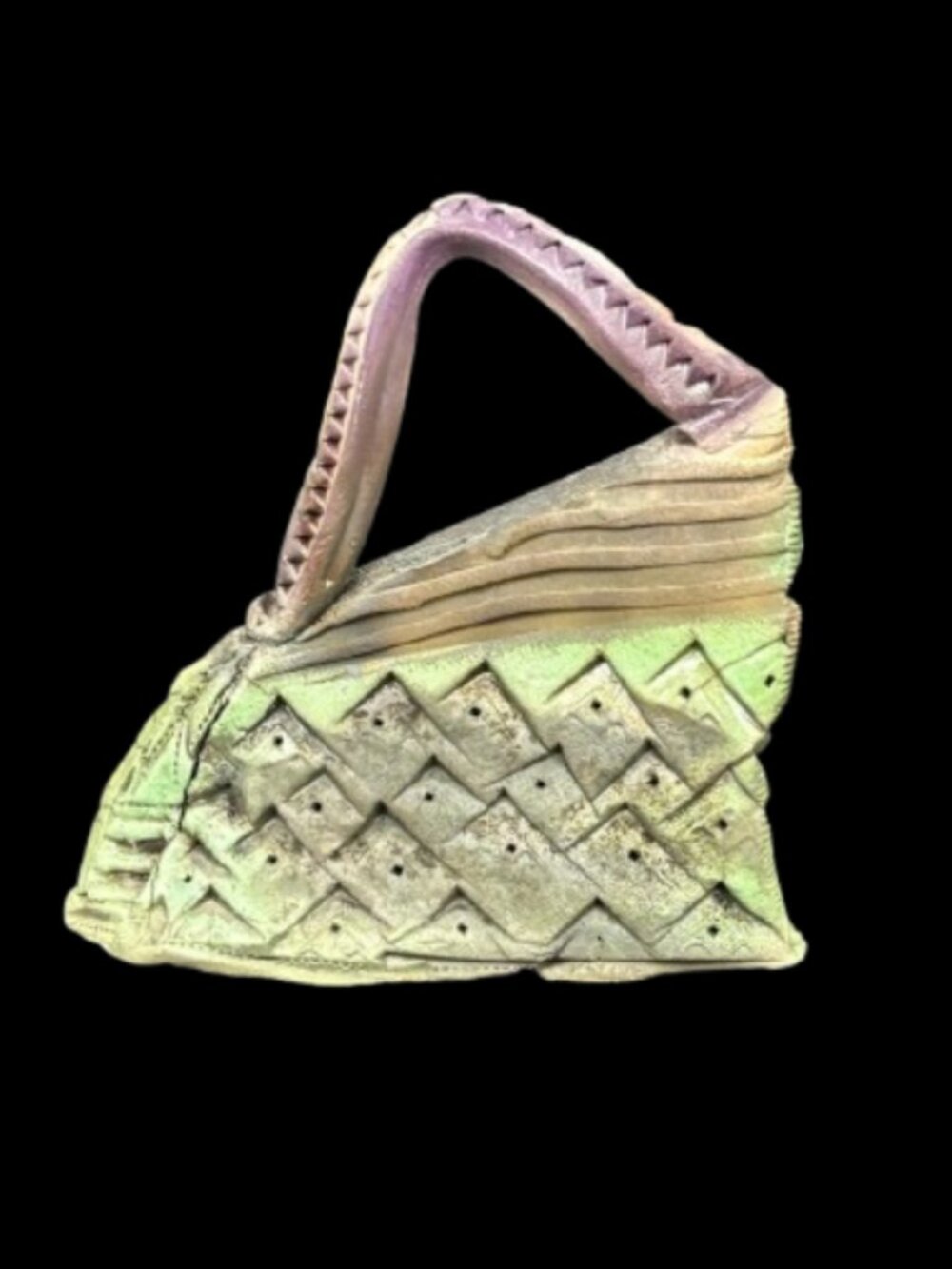 Rare Vintage Mississippi Mudworks Whimsical Art Pottery Purse Susan Warner - Picture 6 of 9